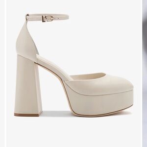 Larroude Ari Cream Platform Heels